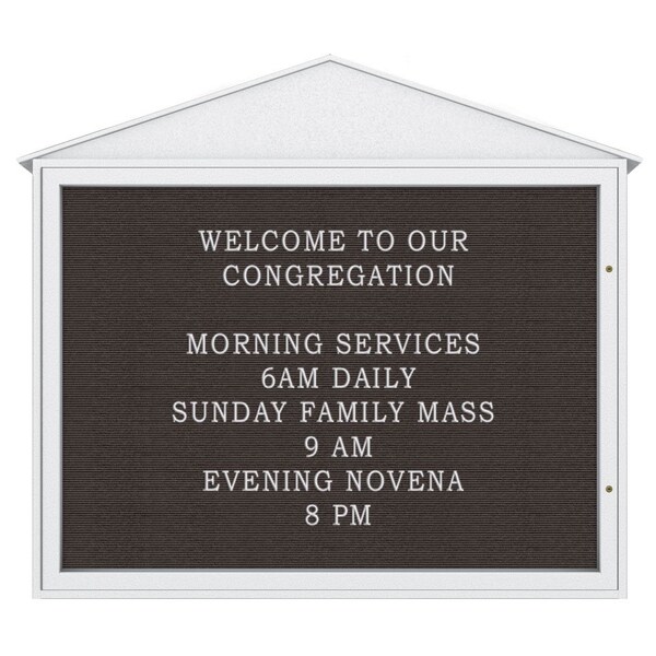 Indoor Enclosed Combo Board, 72"x36", Brnz Frame/Wht Porc & Medium Grey